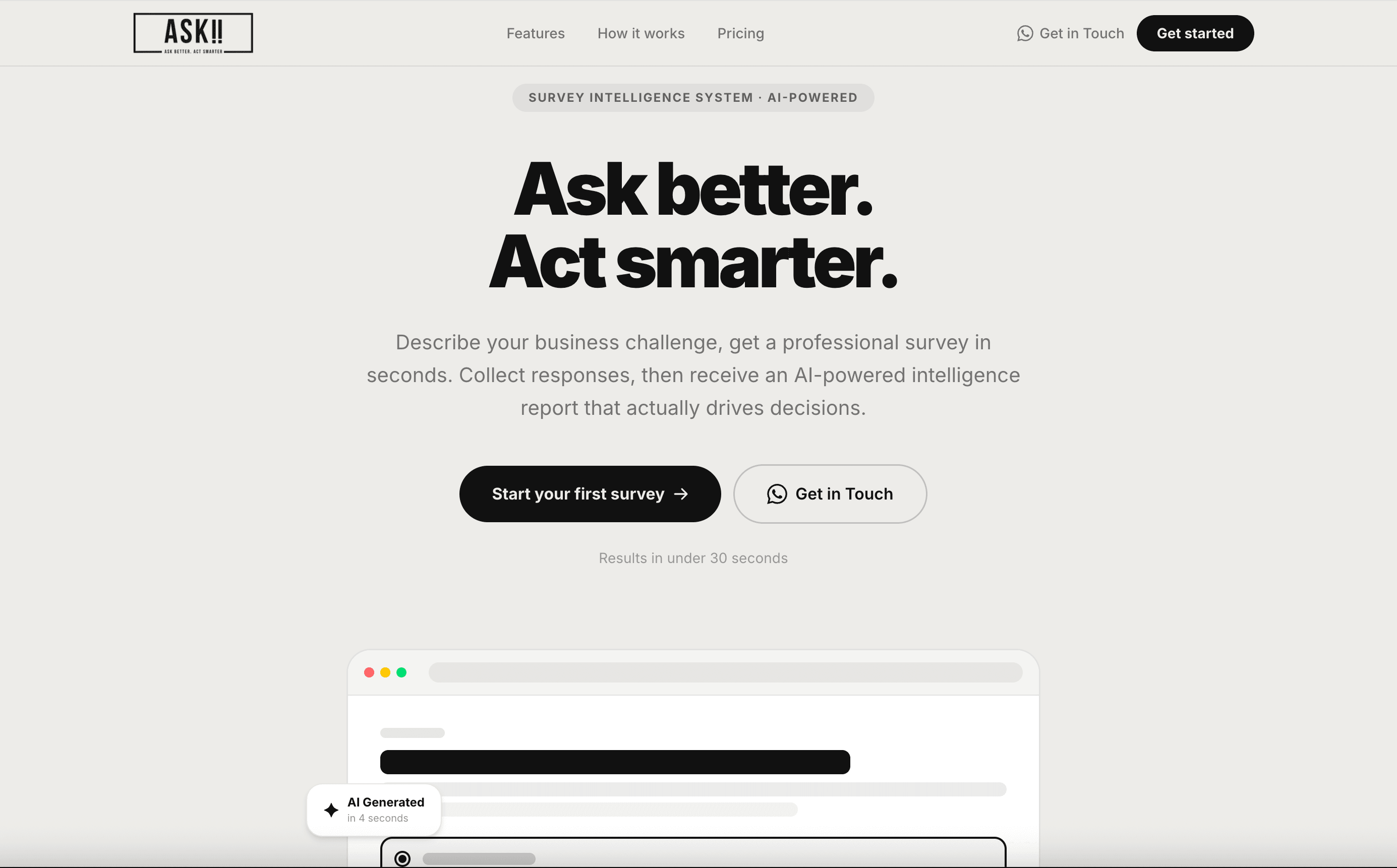 Askii landing page hero